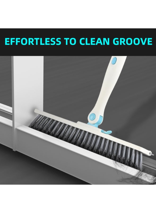 PAACHU Cleaning Brush with Long Handle,2 in 1 Floor Scrub Brush Stiff Bristle Brush Scrubber with Squeegee,Shower Scrubber Kit with Extendable Handle for Bathroom,Kitchen,Deck - Image 3